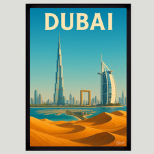 Affiche Poster mural – DUBAI Taille A3 ou A4 Sans Cadre