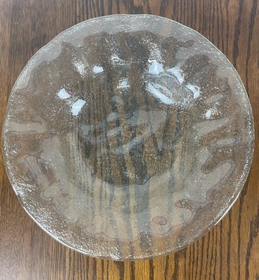 Isabel Lam Presentation Serving Bowl ''Morning Tide''  Textured Glass Signed 13''
