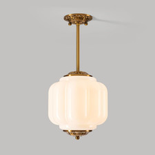 Vintage Milk Glass Pendant Light 9
