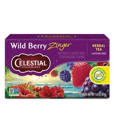 Celestial Seasonings Wild Berry Zinger Herbal Tea, Caffeine Free, 20 Tea Bags