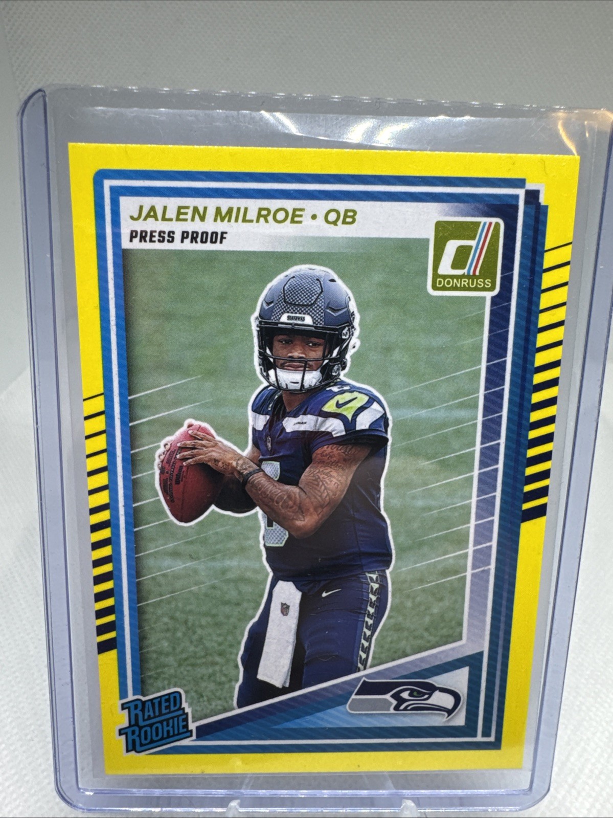 2025 Donruss Jalen Milroe Rated Rookie Yellow Press Proof #307