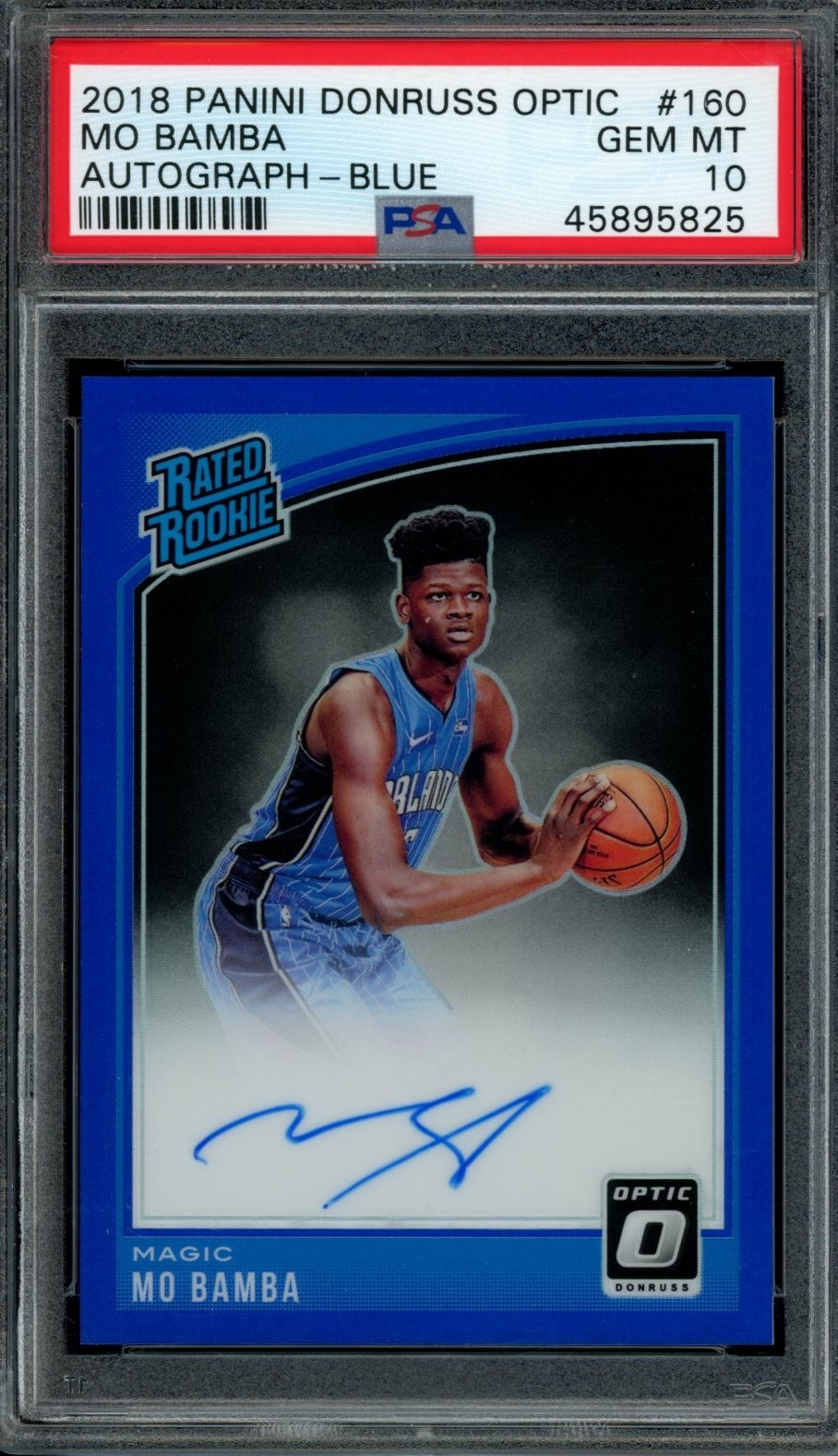 2018 Donruss Optic #160 MO BAMBA Blue Prizm Rookie Auto #/49 PSA 10 On Card Auto