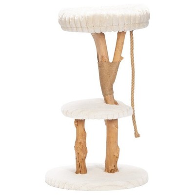 Designed by Lotte Kratzbaum Reya creme 60x60x103cm für Katzen aus Holz