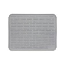 Large Silicone Dish Drying Mat for Kitchen Counter or Slate Grey 12" x 16"