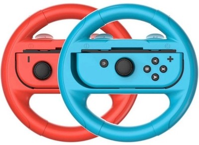 2er Set Joy-Con Lenkräder für Nintendo Switch Racing Wheel Blau Rot kompatibel