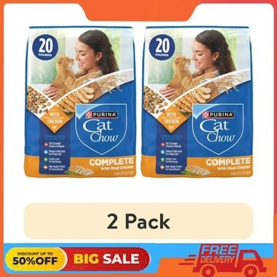 (2 pack) Purina Cat Chow Complete High Protein Dry Cat Food With Real Chicken