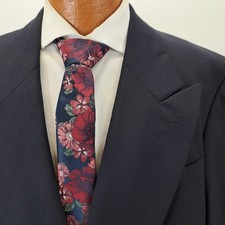 Yves Saint Laurent Mens Blazer 44R Blue Pure Wool Made in France Double Breasted