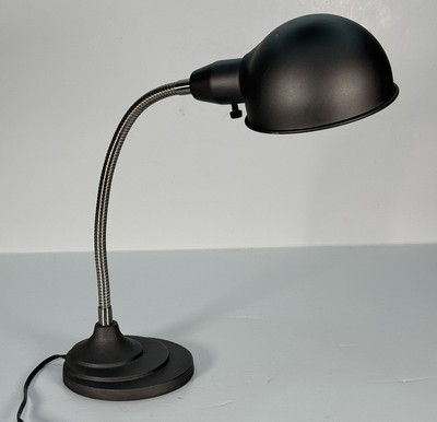 Vintage Industrial Desk Lamp w/ Goose Neck & Cast Iron Base - Tensor - Tested