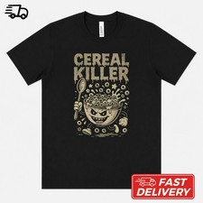Cereal Killer T-Shirt Funny Breakfast Food Pun Retro Humor Unisex Tee