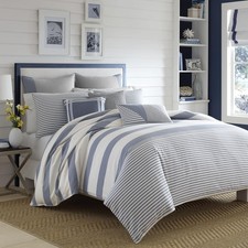 King Duvet Cover Set, Cotton Reversible Bedding with Matching Shams,