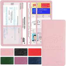 Premium Car Registration and Insurance Card Holder, Car Document Holder for Card