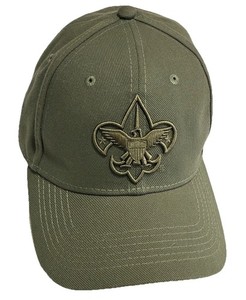 Boy Scouts of America Uniform Embroidered Universal Emblem Cap Green Stretch M/L