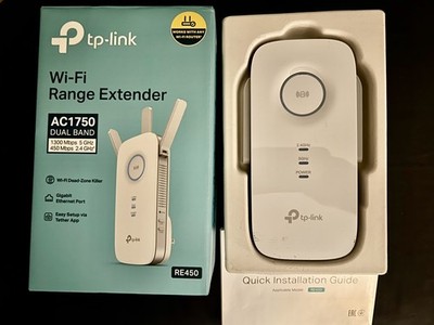 WiFi Booster TP-Link RE450  Wi-Fi Extender AC1750 Dual Band Gigabit NEW Opened