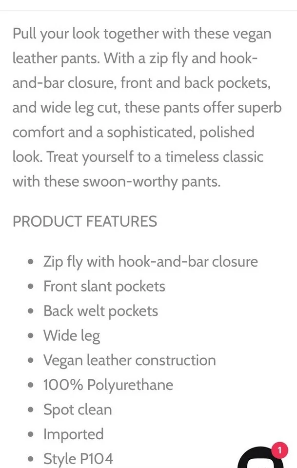 Alexia Admor VIVIAN VEGAN LEATHER PANTS Burgundy Size 2 NWT - Image 3 of 4