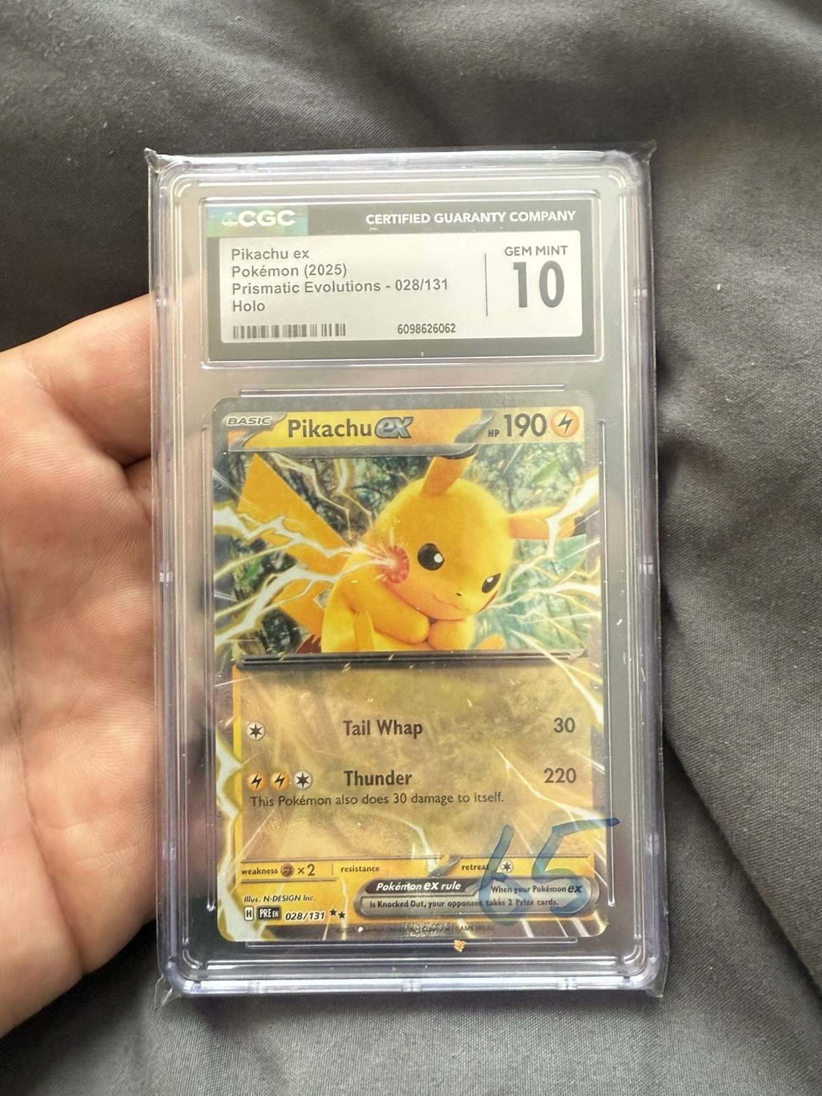 Pokémon TCG CGC Gem Mint 10 Pikachu Ex Prismatic Evolutions Ex 028