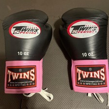 Gants de boxe en cuir rose TWINS SPECIAL 10 oz, sparring, entraînement,...