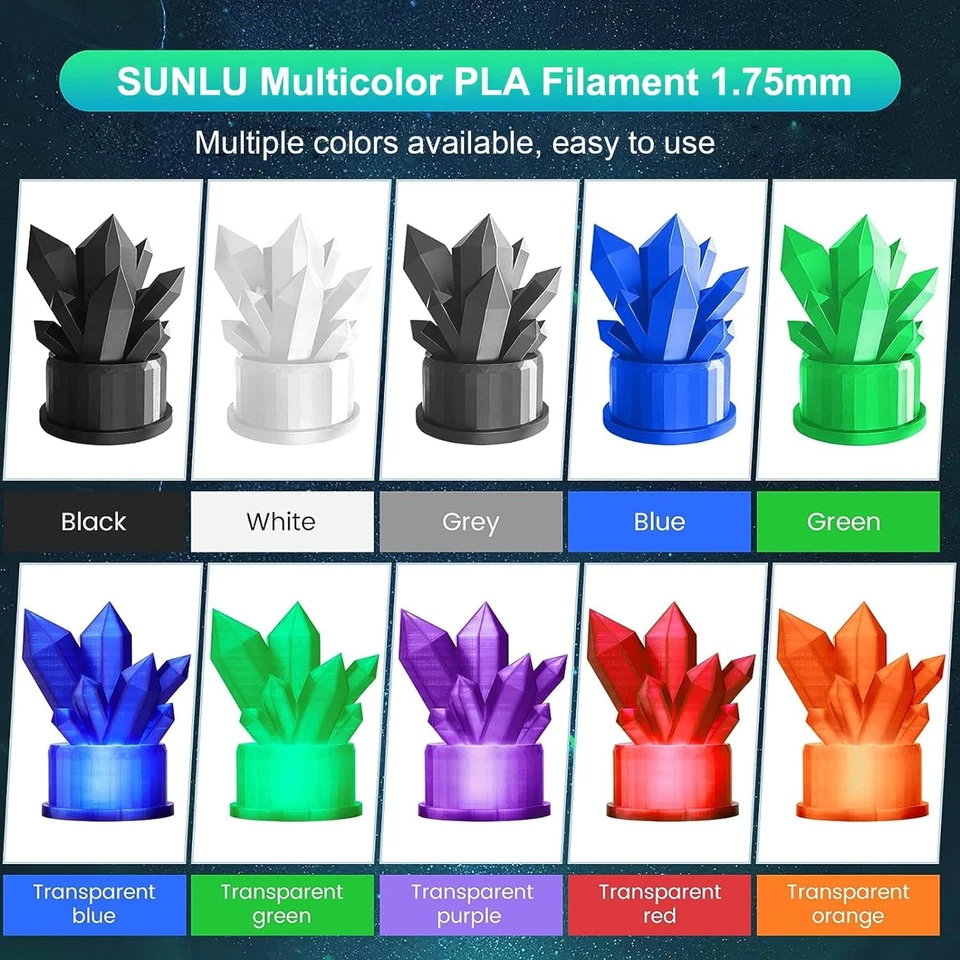 SUNLU 5KG/10KG/20KG PLA PETG Silk ABS ASA SILK 3D Printer Filament 1KG Spool - Image 2 of 4