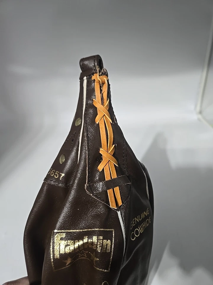 Bolso de Boxeo Vintage Franklin "Sugar Ray Leonard" Cuero de Vaca Genuino Foto 4 de 4