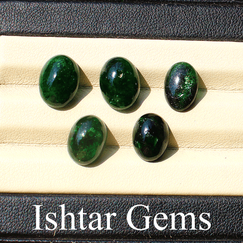 5 Pcs Natural Tsavorite Untreated Rich Green 10mm-11.8mm Oval Cabochon Gemstones - Picture 13 of 16