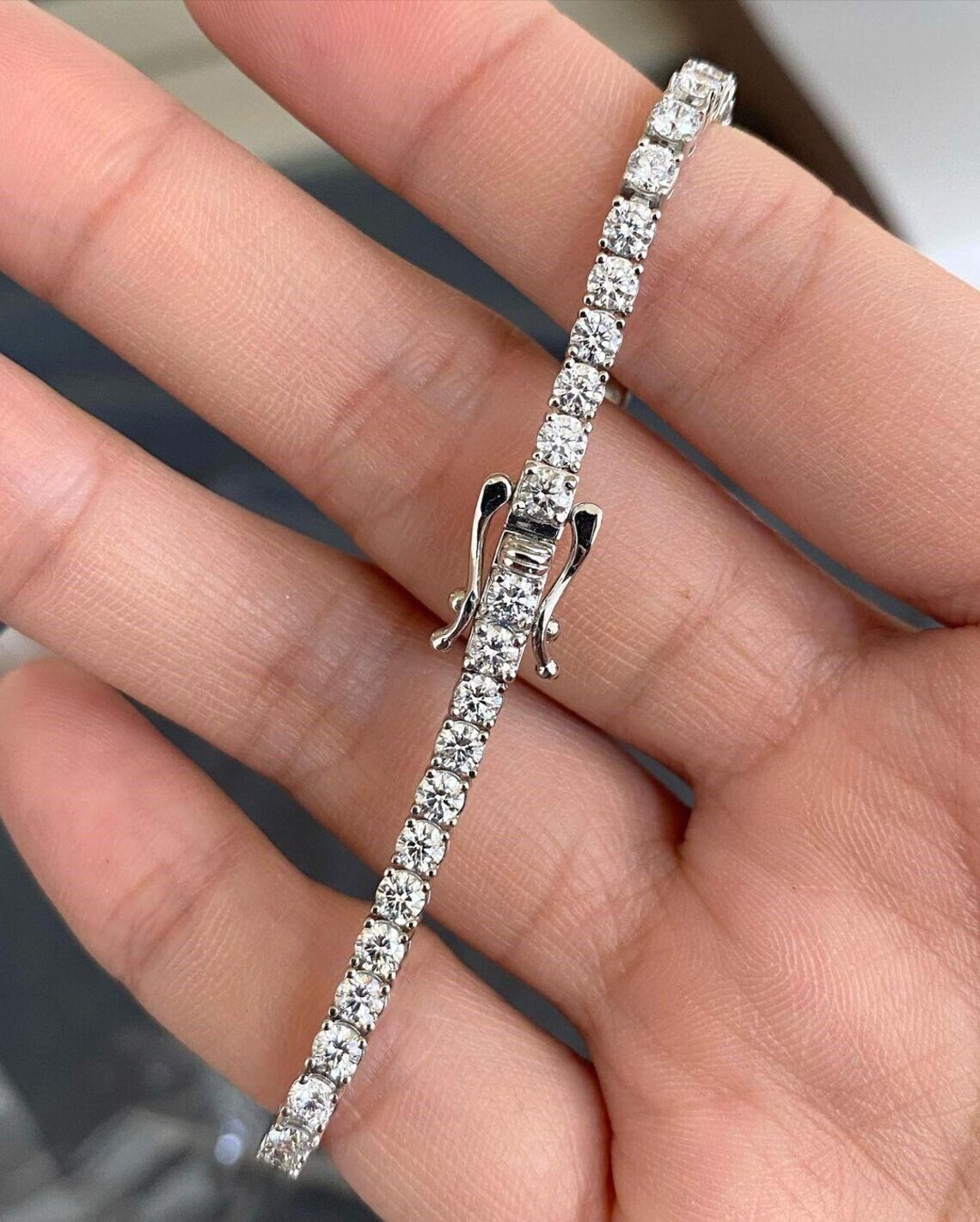 8Ct Round Cut Lab Created Moissanite 7