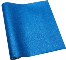 Electric Blue Fine Glitter FAUX LEATHER SHEET 8" X 12" 1054204