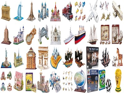 3D Puzzle Freiheitsstatue Petersdom Tower Bridge Eiffelturm Burg Schiff Zug