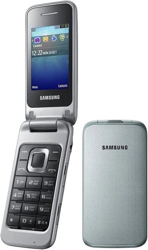 Samsung GT C3520 Silver Metallic (Without Simlock) Flip Mobile Phone Big Buttons NEW