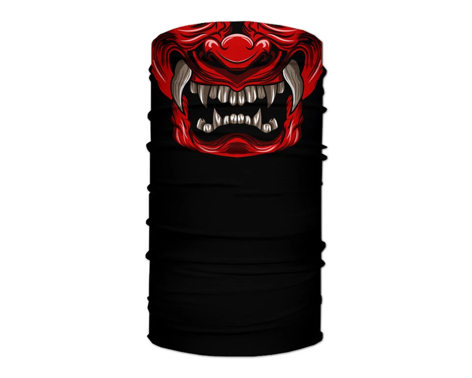Washable Fabric Face Cover Neck Gaiter Red Samurai Mask Design EU Made - Image 2 of 4