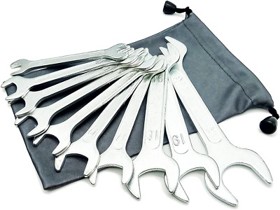 Super-Thin Open End Wrench Set Metric 10-Piece 8Mm to 24Mm Ultra-Slim Design