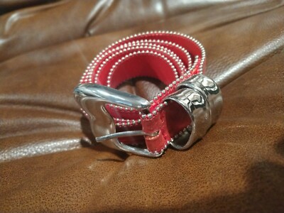 ‘Accessories by Pearl’ 1980s Vintage Red Leather Belt with Silver Buckle Vintage 80s Red Patent Leather Belt - Accessories by Pearl  main image 4