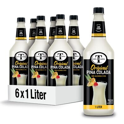 Pina Colada Mix 1 L bottle Pack of 6 Pineapple and Coconut Blend Flavored Coc...