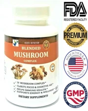 Premium Mushroom Complex Immune System Brain Booster Pills Cordyceps Supplement