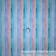 BonEful FABRIC FQ Cotton Quilt White Rainbow Water Color Stripe Kid Gay Pride UK