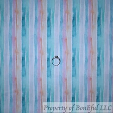 BonEful FABRIC FQ Cotton Quilt White Rainbow Water Color Stripe Kid Gay Pride UK