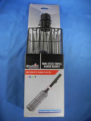 NOB Char-Broil BBQ Kabob Basket grilling non-stick detachable handle