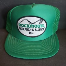Vntg Green Rockmount Research  Alloys Inc Patch Snapback Hat Cap.