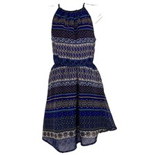 Rebellion Dress Women's Medium Above Knee Sleeveless Blouson Geometric Chiffon