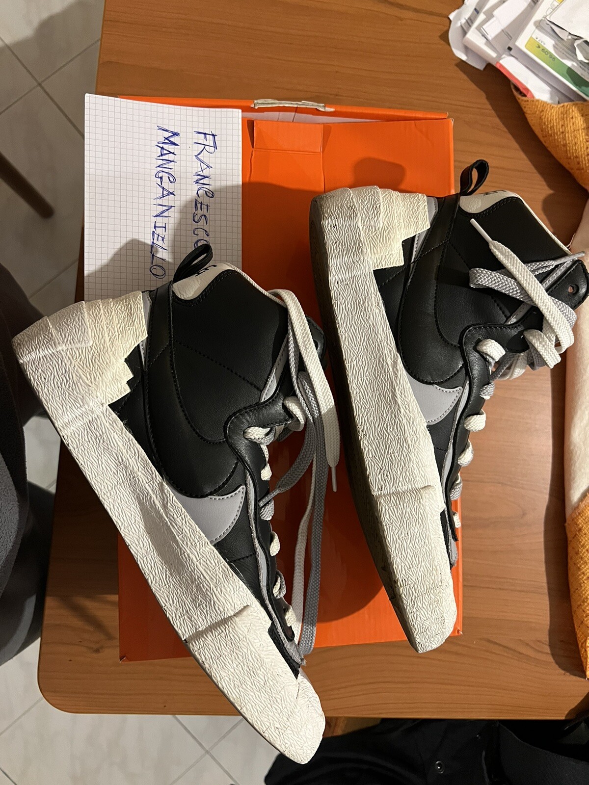 SACAI X NIKE Nike Blazer Mid x Sacai Black Grey US10 EU44