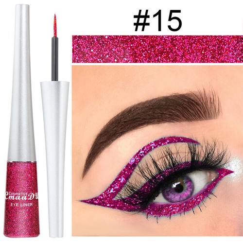 Waterproof Liquid Eyeliner Glitter Sequin Eyeshadow Eye Makeup Beauty 16 Colors* - Picture 27 of 28