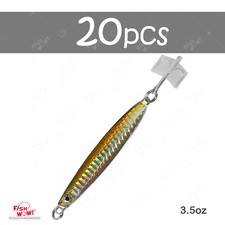 20pcs 3.5oz Colt Sniper jig 100g Vertical 3561D-DT MUSTAD Hook Silver Gold bait