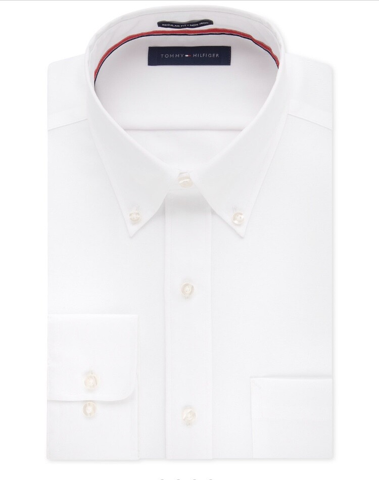 Men's Tommy Hilfiger Classic-Fit Non-iron Solid Dress Shirt | eBay