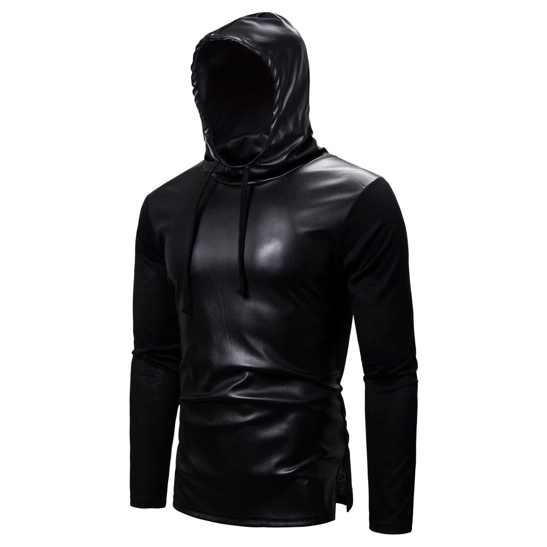 Sweatshirt and cheap leather jacket