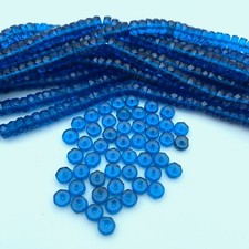 Faceted Cobalt Blue Czech Glass Spacer Beads 3x6mm BCG146