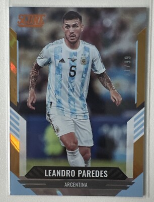Panini Leandro Paredes /99 Score Soccer Gold Lasers #65  Argentinien PSG