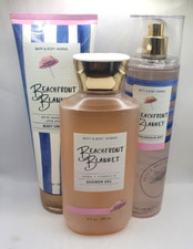 BATH AND BODY WORKS BEACHFRONT BLANKET BODY MIST, CREAM WASH SET OF 3