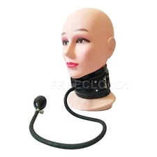 Latex Neck Corset Collar Inflatable Rubber Neck Corset Back Zipper BDSM Fetish