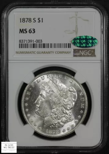 1878 S Morgan Silver Dollar $1 NGC MS 63 CAC