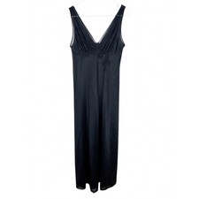 Vintage Van Raalte Nightgown Long Back Nylon Lace Mesh Tulle Dark Romantic 34