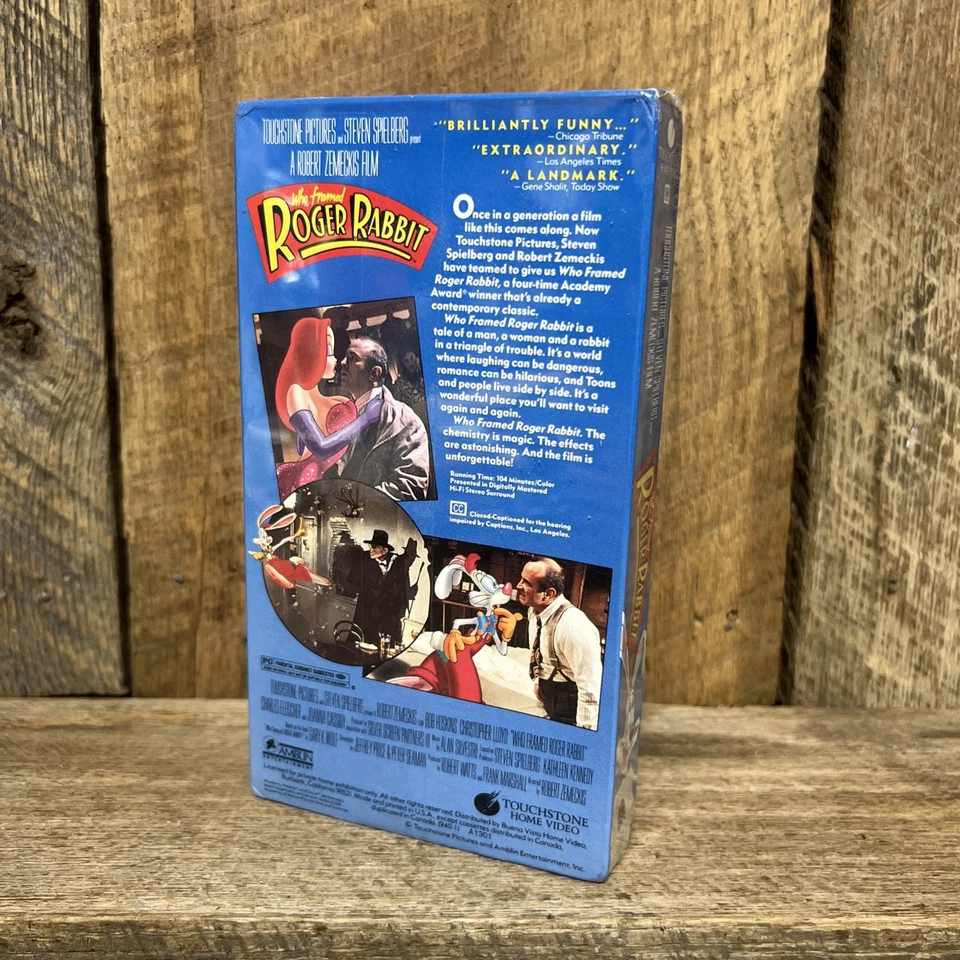 WHO FRAMED ROGER RABBIT VHS (New) 1988 Touchstone Pictures (Factory Sealed) - Image 2 of 3