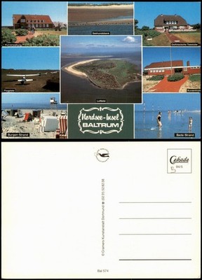 Baltrum Mehrbildkarte u.a. mit Seehundsbank Flugplatz Luftbild 1994
